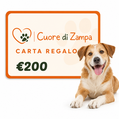 Carta Regalo Cuore di Zampa da 200 €